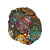 Sugar and Skulls Print Lightweight, Elastic, Waterproof Double-Layer Shower Cap view 2
