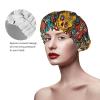 Sugar and Skulls Print Lightweight, Elastic, Waterproof Double-Layer Shower Cap view 4