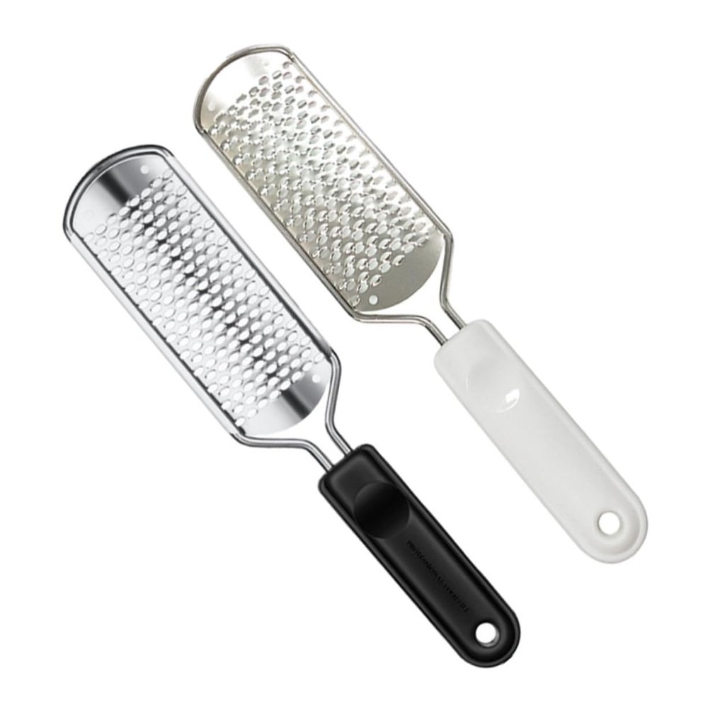 EPIGEIST 2-Piece Stainless Steel Foot File Set with Coarse and Fine Surfaces, Non-Slip Handle, Reusable for Pedicure and Foot Care