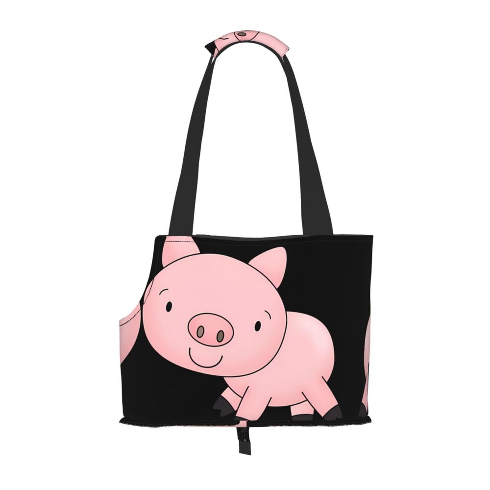 Cartoon Pig Print Pet Carrier Bag