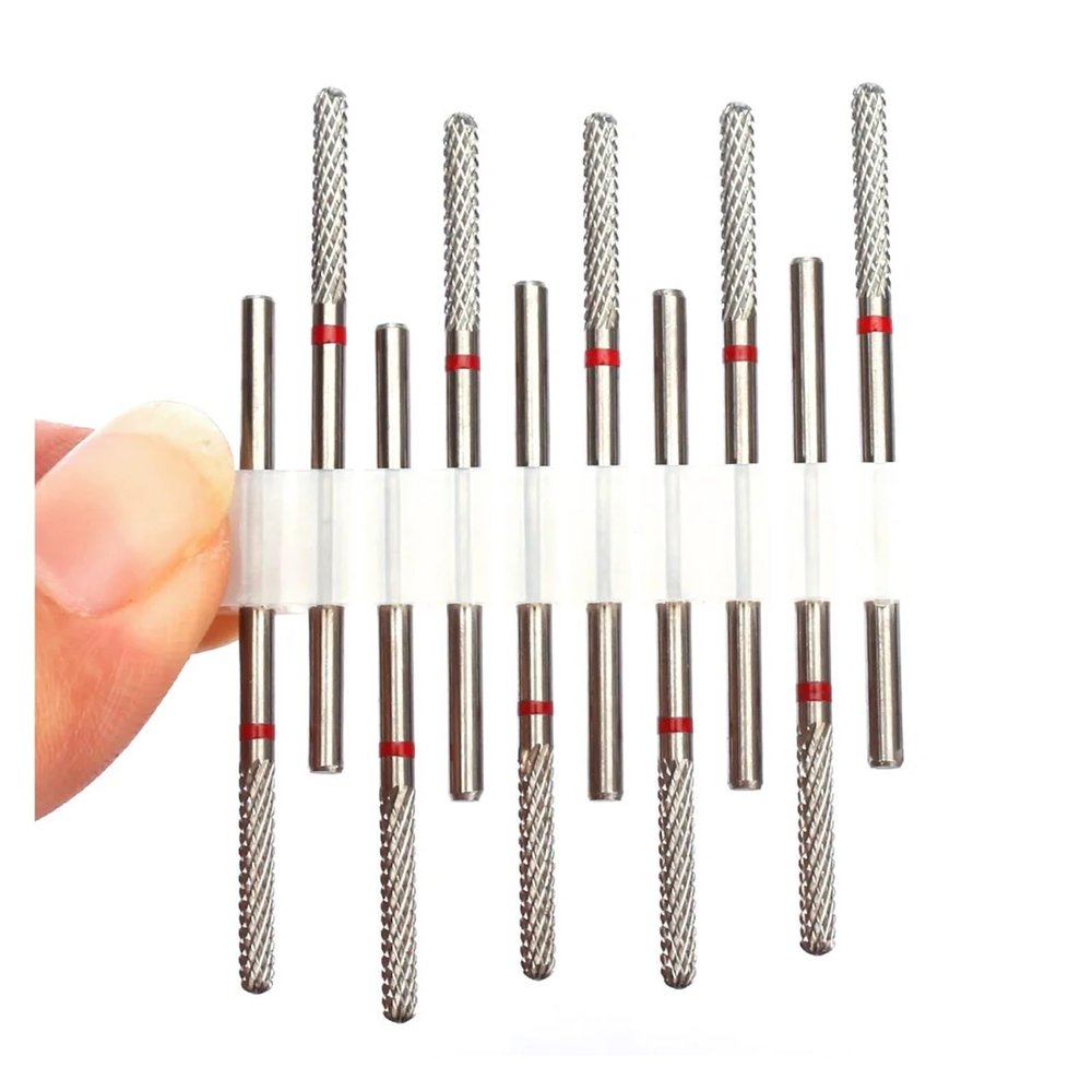 10-Piece Carbide Strawberry Nail Drill Bit Set, Multicolor No. 27