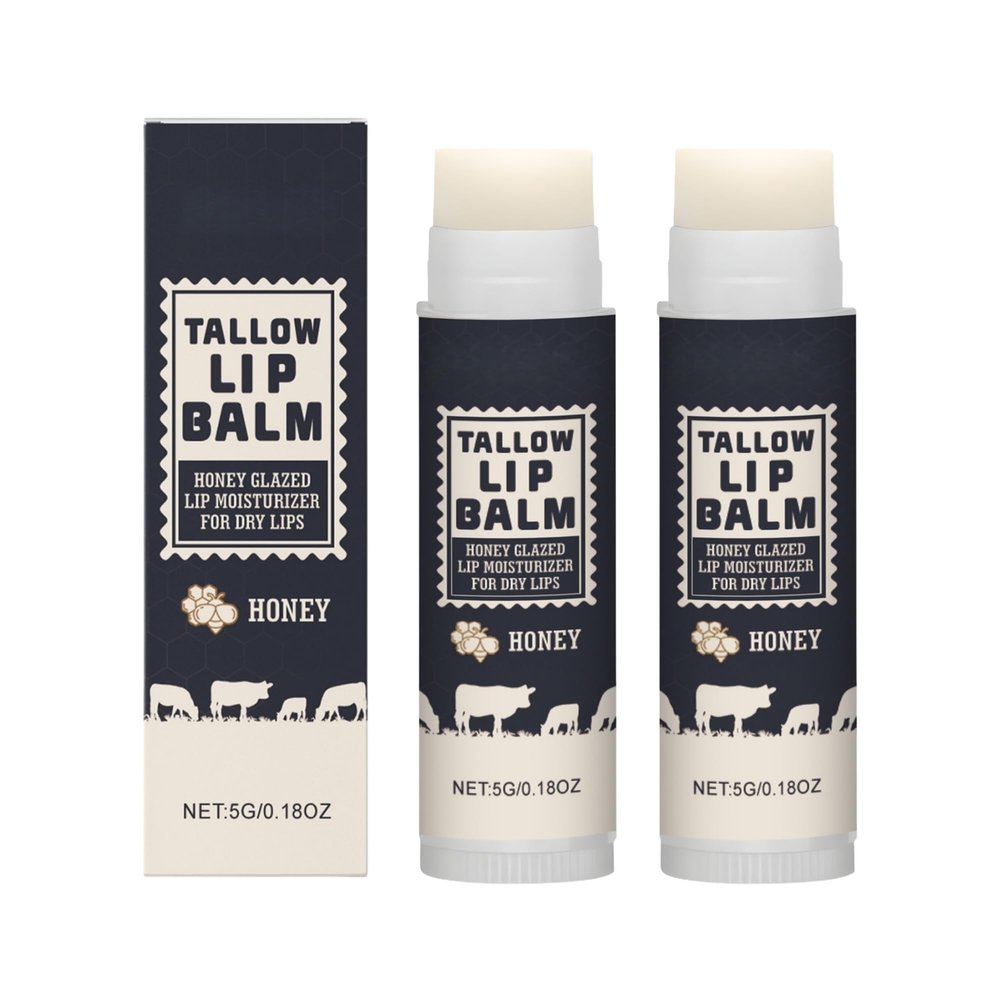 Beef Tallow Lip Balm, Natural Grass-Fed Organic Beef Tallow, Soothes Dry, Chapped Lips and Sensitive Skin (2)