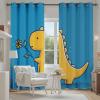 Tyafsgvqo Kawaii Dinosaur Curtains, Light-Blocking, 2-Piece Set view 1