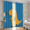 Tyafsgvqo Kawaii Dinosaur Curtains, Light-Blocking, 2-Piece Set view 2