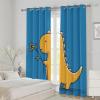 Tyafsgvqo Kawaii Dinosaur Curtains, Light-Blocking, 2-Piece Set view 3
