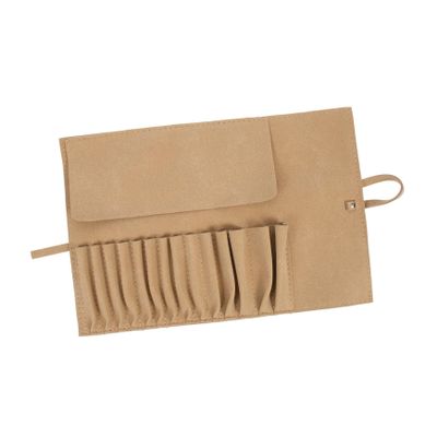 Foldable Lightweight Suede Makeup Brush Bag