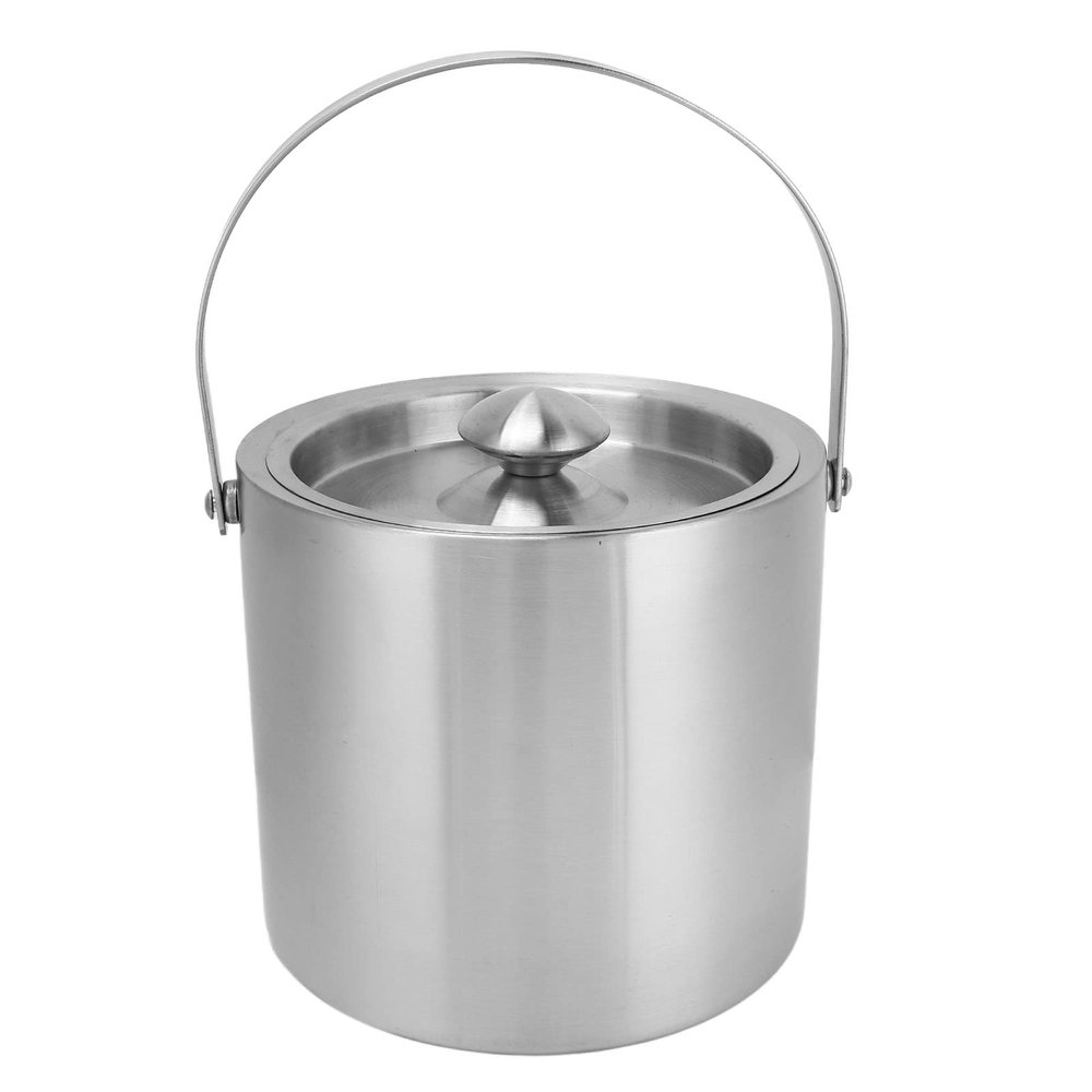 Stainless Steel Insulated Ice Bucket with Lid for Beer and Champagne