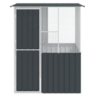 Homgoday Anthracite Bird Aviary 215 x 78 x 200 cm Galvanized Steel Bird Cage Model 3325168