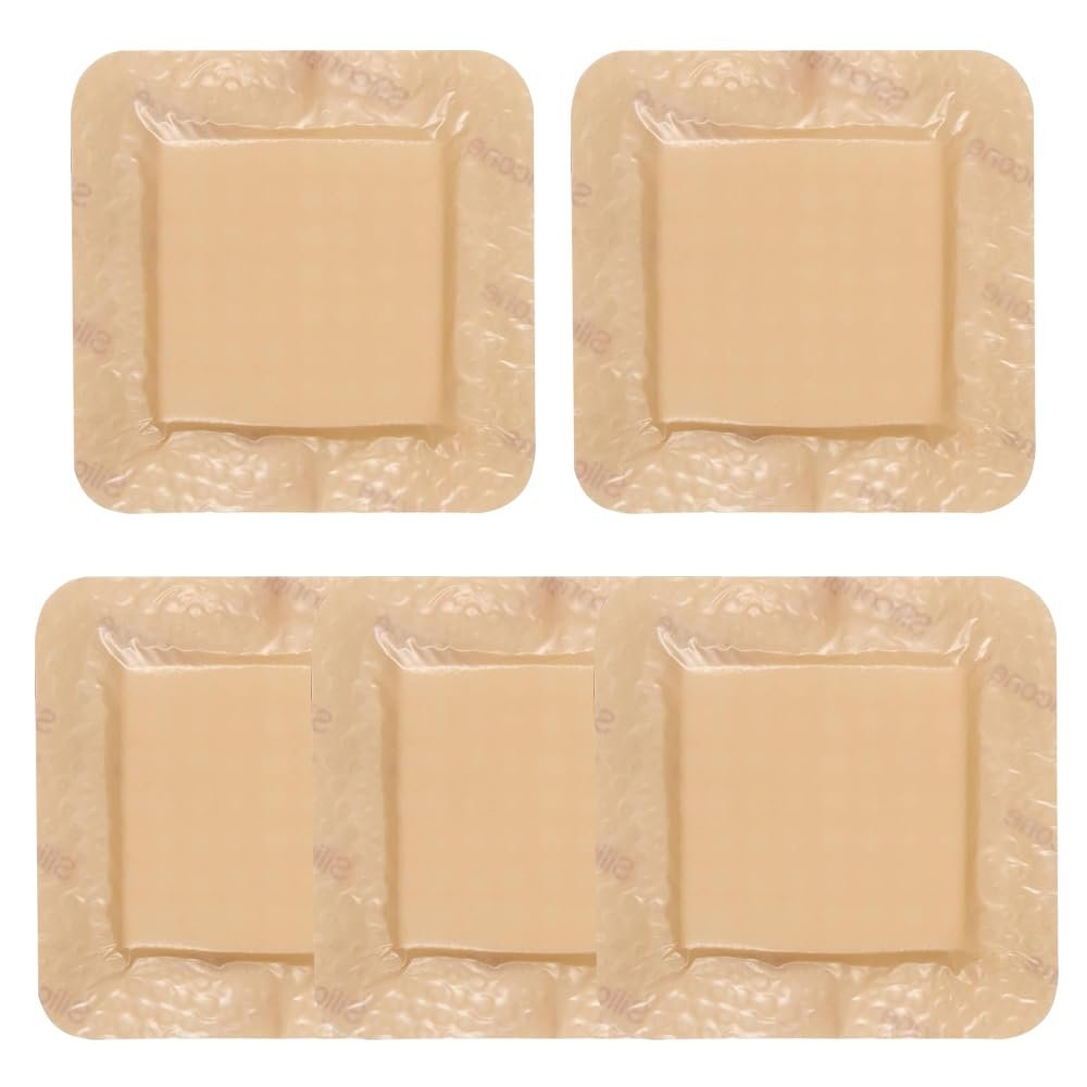 Self-Adhesive Silicone Foam Dressings, 7.5 x 7.5 cm, Pack of 5