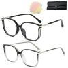 DPKSML Women's Reading Glasses with Anti-Blue-Light Effect, Portable, Large Round Frames with Sparkling Diamonds (2PCS2, +2.5) view 1