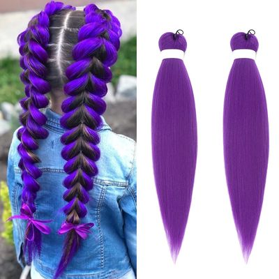 Purple Synthetic Braiding Hair, 2-Pack