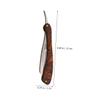 Stainless Steel Straight Razor with Wooden Handle for Precise Beard Grooming view 2