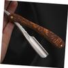 Stainless Steel Straight Razor with Wooden Handle for Precise Beard Grooming view 4