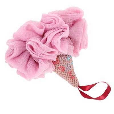 LALADEFIEE Ice Cream-Shaped Shower Pouf with Rich Lather, Soft PE Material and Hanging Loop, Random Color