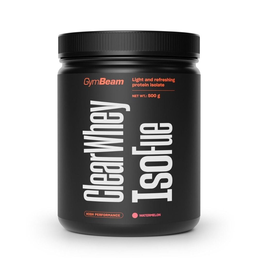 GymBeam Clear Whey IsoFue Watermelon 500 g – Clear Whey Isolate Protein Lemonade, up to 88% Protein, Sugar- and Fat-Free, under 90 kcal per Serving (20 Servings)
