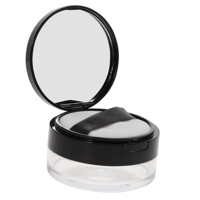 Portable ABS Powder Puff Case with Mirror and Double Compartment