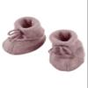 Engel Natur Baby Wool Fleece Booties with Ties, Rosewood Melange, Size 1 view 1