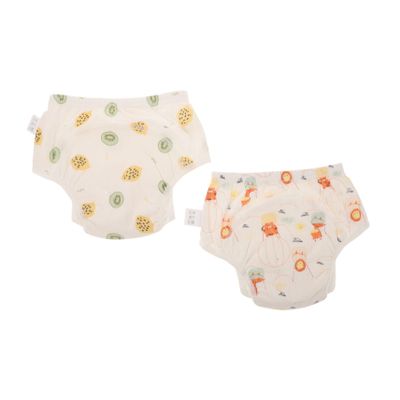 ERINGOGO 2-Pack Breathable Reusable Cotton Diaper Pants for Girls