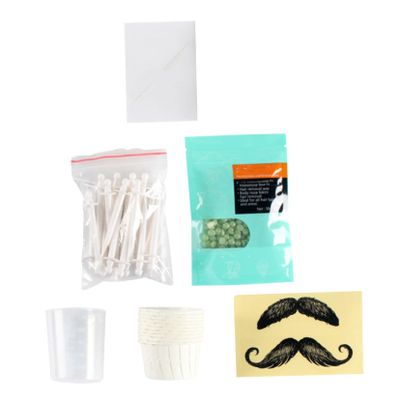 WOONEKY Disposable Nose Hair Waxing Stick Set with Silicone and Wooden Applicators