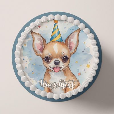 CGD Personalized Edible Cake Topper, Chihuahua L1 (Wafer Paper)