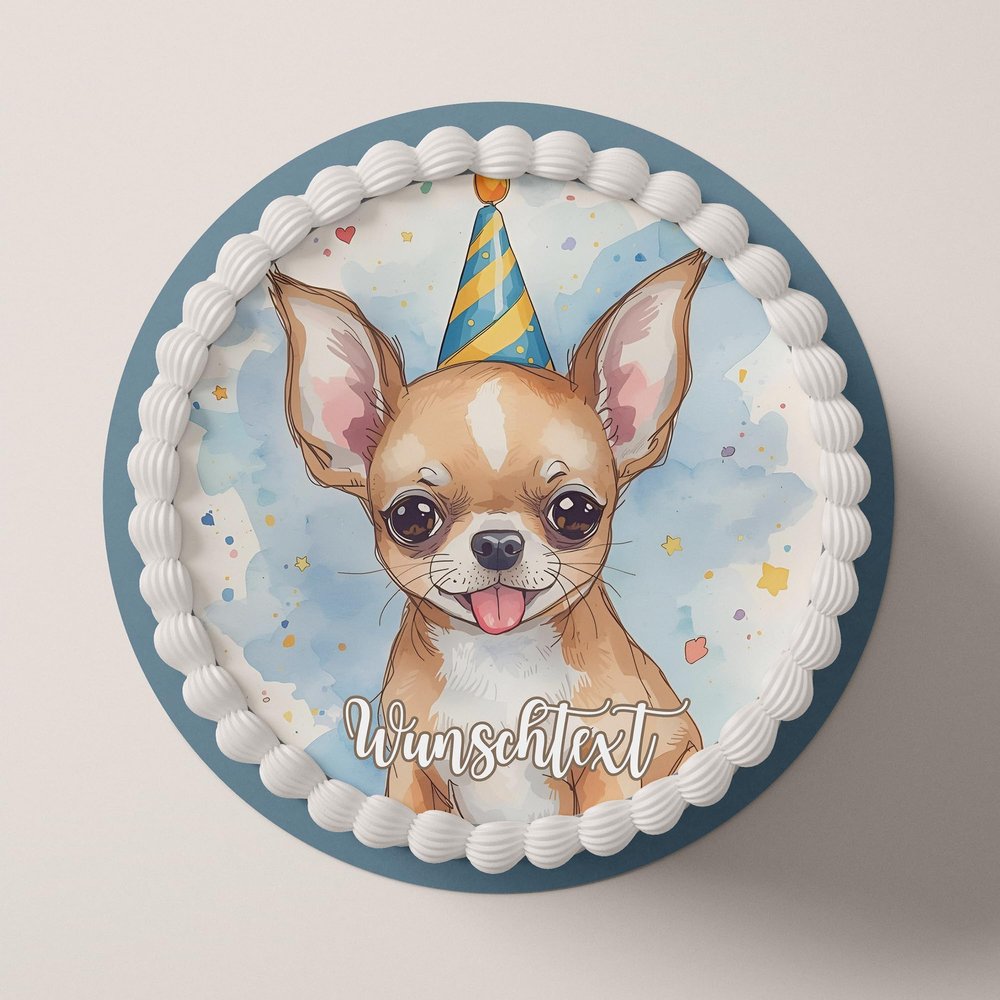 CGD Personalized Edible Cake Topper, Chihuahua L1 (Wafer Paper)