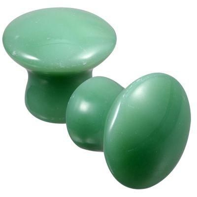 Green Mushroom Massage Stones for Face and Body, 2 Pieces, Aventurine