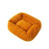 Mateju Rectangular Plush Dog Bed with Non-Slip Bottom, Orange B, 66 x 55 cm view 1