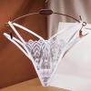 Sexy Women's Thong, Open-Crotch Lace G-String, White, One Size view 2
