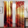 Wycian Window Decoration Curtains, Red and Yellow, 2-Piece Polyester Autumn Landscape, H229 x W96 cm, for Bedroom view 2