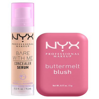 NYX Professional Makeup Bare With Me 2-in-1 Correcting Serum, 03 Vanilla + Buttermelt Blush Powder, For The Butta