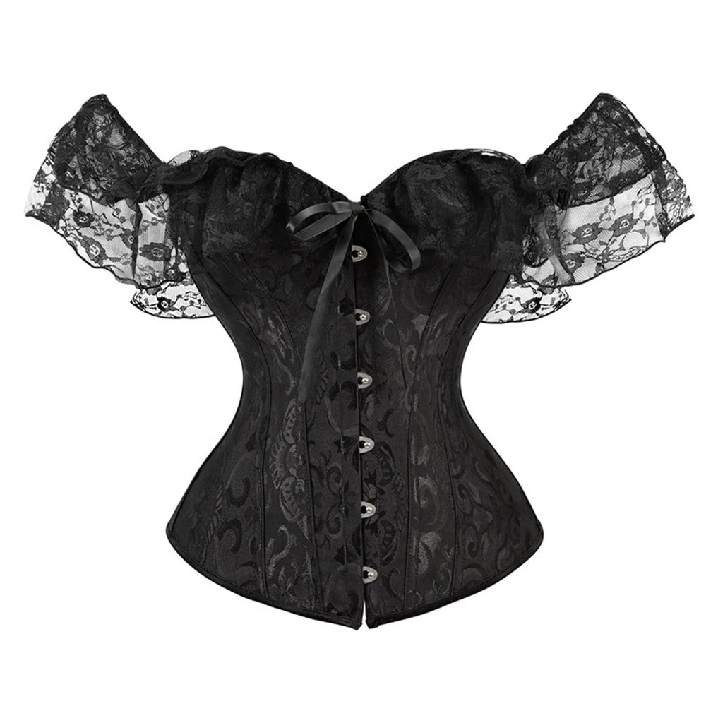 Women's Full-Bust Lace Corset Top, Gothic Steampunk Bustier