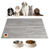 Bowl Mat | Feeding Mat for Dogs and Cats, Gray Wood Grain Premium Vinyl, 44 x 32 cm, Non-Slip, Washable, Tear-Resistant, Made in Germany view 1