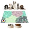 Dog & Cat Bowl Mat, Mandala Green-Turquoise, Premium Vinyl, 44 x 32 cm view 1