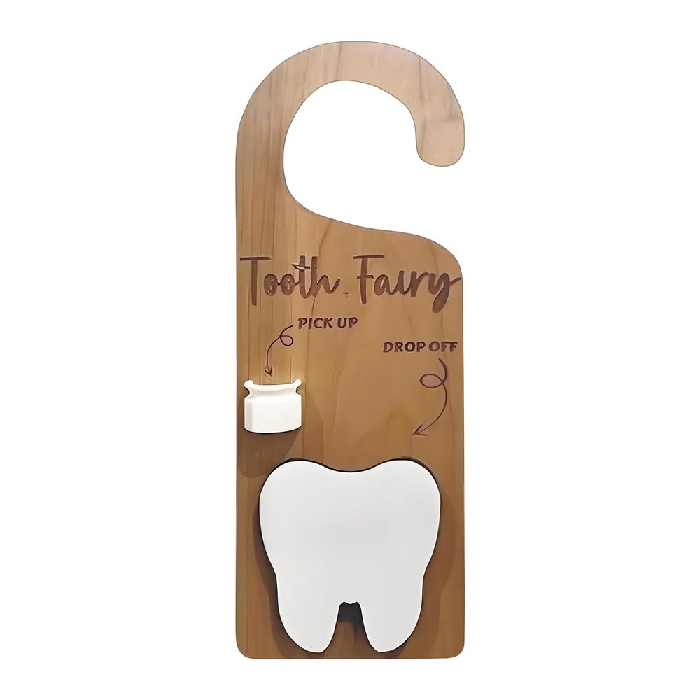 Baby Tooth Hanger, Wooden Keepsake Box with Coin Slot | Jewelry Holder for Kids
