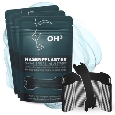 OH3 Nasal Strips, 90 Count for Snoring & Nasal Congestion, Sports & Sleep