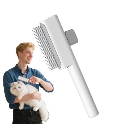 Metal Cat Grooming Comb for Mats and Shedding