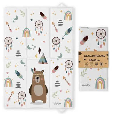 Kikido Baby Changing Mat 40 x 60 cm - Foldable, Waterproof Travel Changing Pad - Teddy