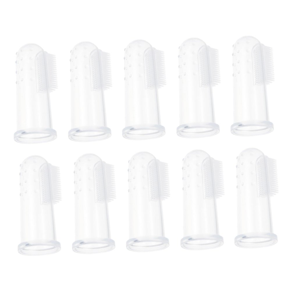 Hohopeti 10-Piece Pet Finger Toothbrushes with Storage Box for Dogs and Cats