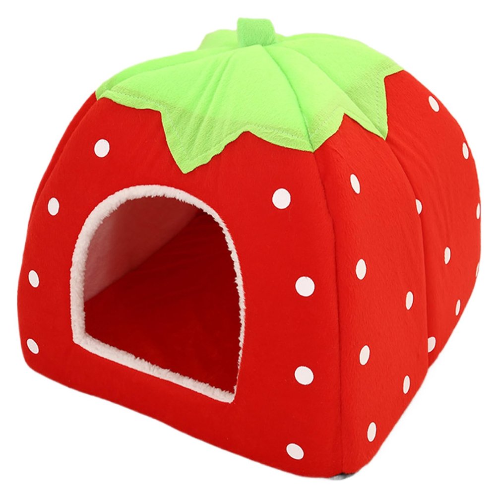 Cartoon Strawberry Cat Bed