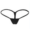Women's Micro Pearl Thong with Open Crotch, Black, XL view 1