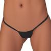 Women's Micro Pearl Thong with Open Crotch, Black, XL view 2