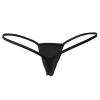Women's Micro Pearl Thong with Open Crotch, Black, XL view 4
