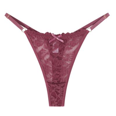 Generic Women's Sexy Open-Crotch Lace Thong, Rose Gold, M