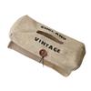 Retro Tissue Dispenser with Woven Jute and Leather Texture view 1