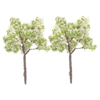 Miniature Tree Figurines for Scene Layout, 2 Pieces, Realistic