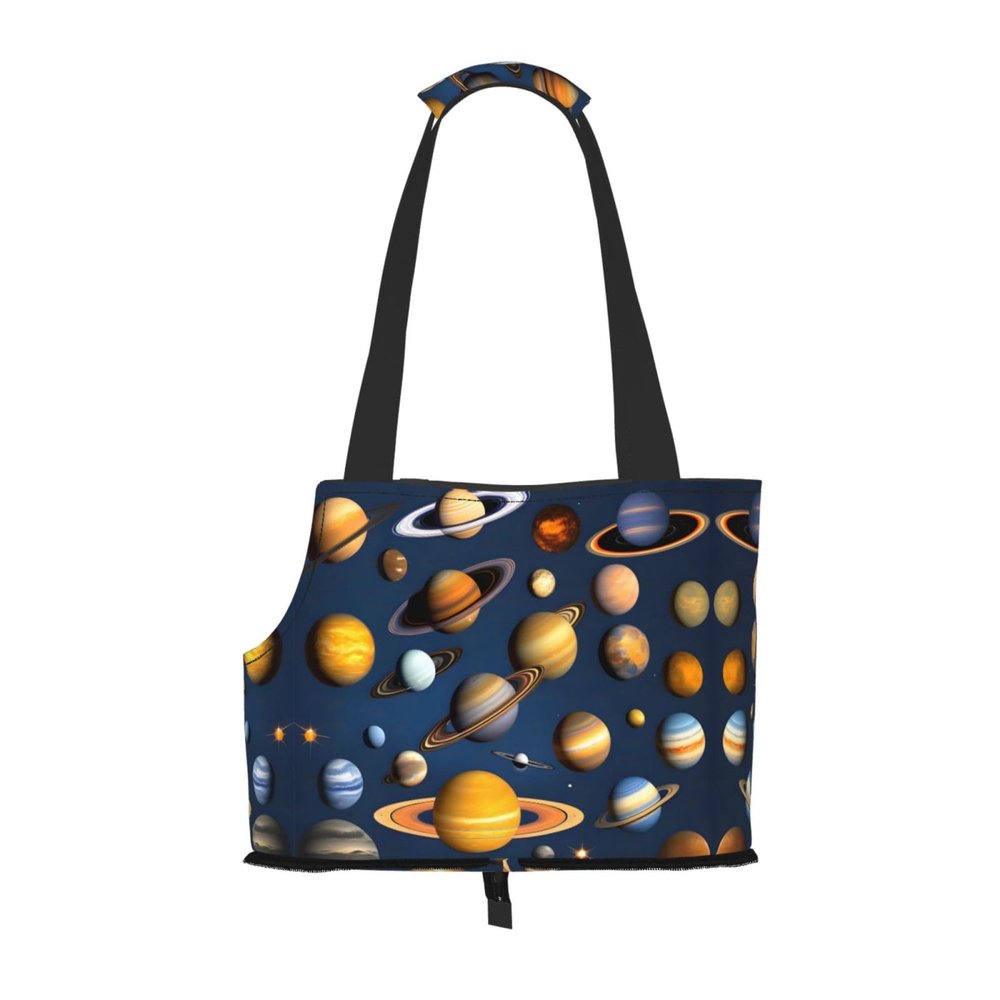 Solar System Planet Print Pet Shoulder Bag for Small Dogs and Cats