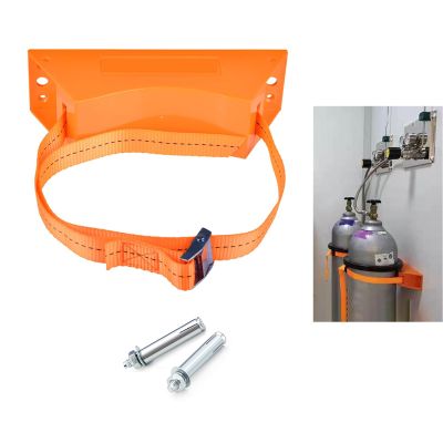 Generic Wall-Mounted Oxygen Cylinder Holder, Heavy-Duty ABS, for 8–40 L Cylinders, with Straps and Screws, Orange
