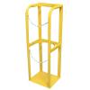 Heavy-Duty Oxygen Cylinder Storage Rack, Floor-Mounted Holder for 14 Gas Cylinders, Portable, with Screws and Safety Chain, Yellow view 1
