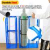 Heavy-Duty Oxygen Cylinder Storage Rack, Floor-Mounted Holder for 14 Gas Cylinders, Portable, with Screws and Safety Chain, Yellow view 4