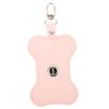 WOONEKY Dog Waste Bag Holder with Leash Attachment, Portable, Pink PU view 1